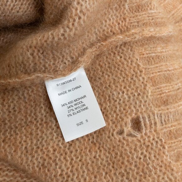 R13 Long Cardigan Mohair Wool Oversized Sweater Camel Brown Soft NEW - Picture 15 of 16